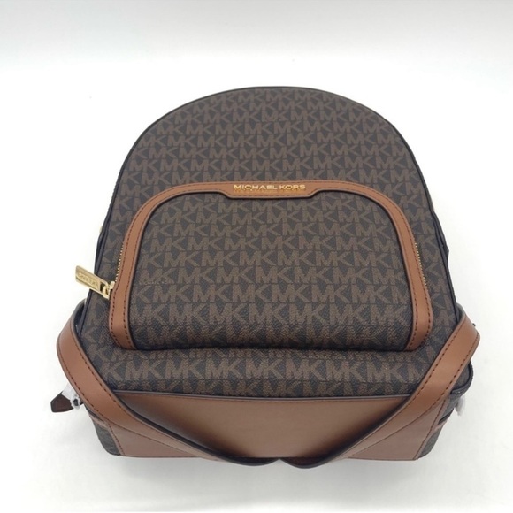 Michael Kors Medium Jaycee Zip Packet Backpack Brown - Picture 9 of 13
